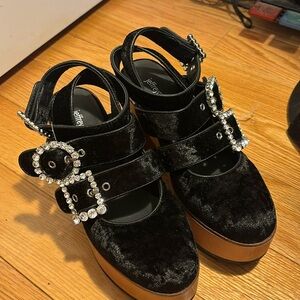 Jeffrey Campbell Velvet Platform Heels